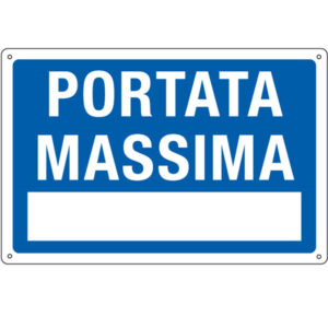 cartello alluminio 30x20cm 'portata massima'