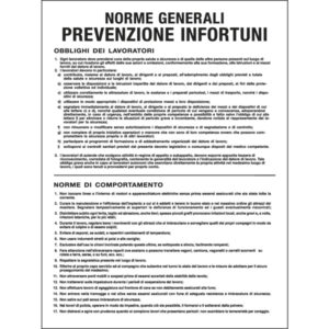cartello polionda 50x67cm 'norme generali prevenzione infortuni'