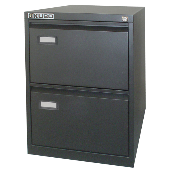 classificatore kubo 2 cassetti per cart. sospese nero h 70cm