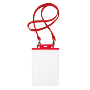 10 portanome pass 7st-m 15x21cm (a5 rosso con cordoncino rosso