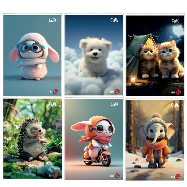 maxiquaderno a4 40fg+2 80gr 10mm cute bm