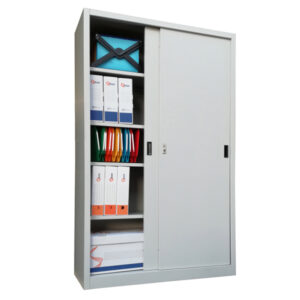 armadio alto in metallo ad ante scorrevoli 120x45xh200cm grigio kub8