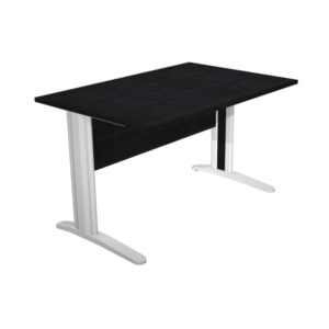 scrivania lineare 120x80cm nero venato frassino-fianchi vernic. effetto croma