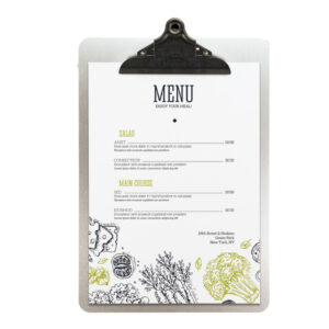 porta menu' in metallo a4-33,2x22,8cm con clip