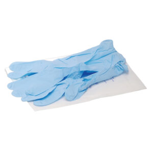 paio di guanti sterili monouso in nitrile tg. unica azzurro pvs