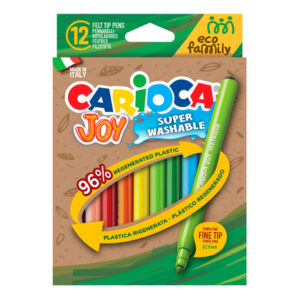 scatola 12 pennarelli joy eco family lavabili colori assortiti carioca
