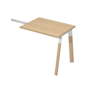 allungo scrivanie woody superior 80x60cm piano rovere con gambe metal/massello