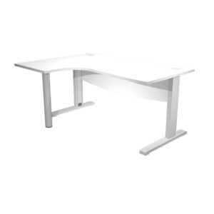 scrivania compact sx fianco met. + supp.met. mod. panel l160cm bianco agora' d.