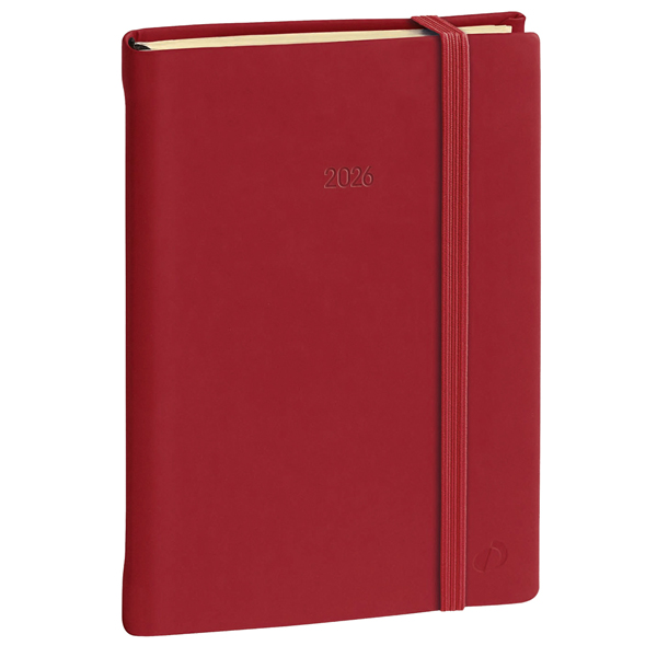 agenda giornal. daily pocket prestige 8,5x13cm silk bordeaux 2026 quovadis