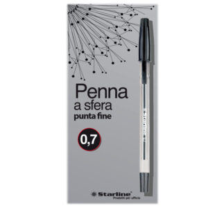 scatola 50 penna sfera nero p. fine 0.7mm starline