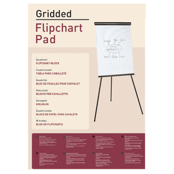 blocco per lavagna 20fg 65x98cm quadretti starline