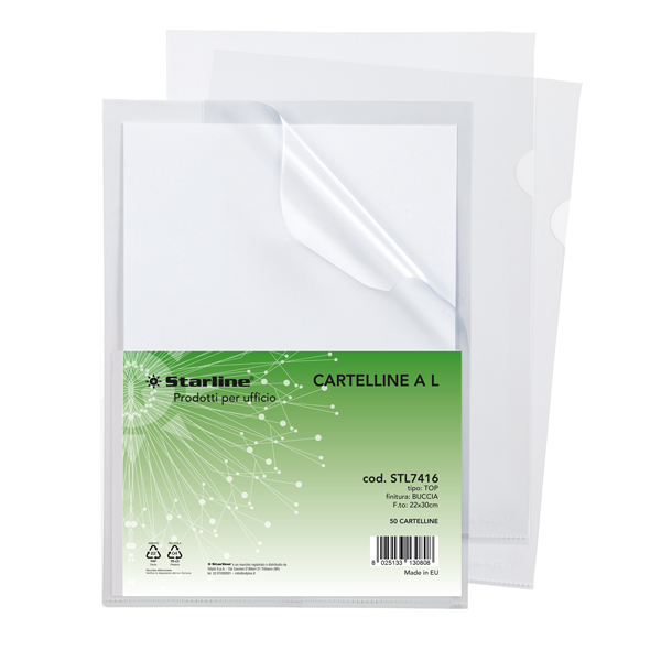 50 cartelline a l 22x30cm liscio top starline