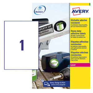 poliestere adesivo l4775 bianco 8fg a4 210x297mm (1et/fg laser avery