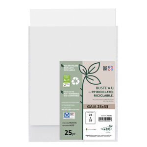 conf 25 buste a u in pp riciclato 23x33cm gaia sei rota