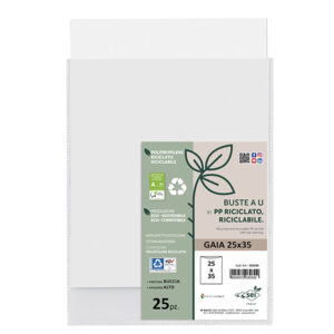 conf 25 buste a u in pp riciclato 25x35cm gaia sei rota