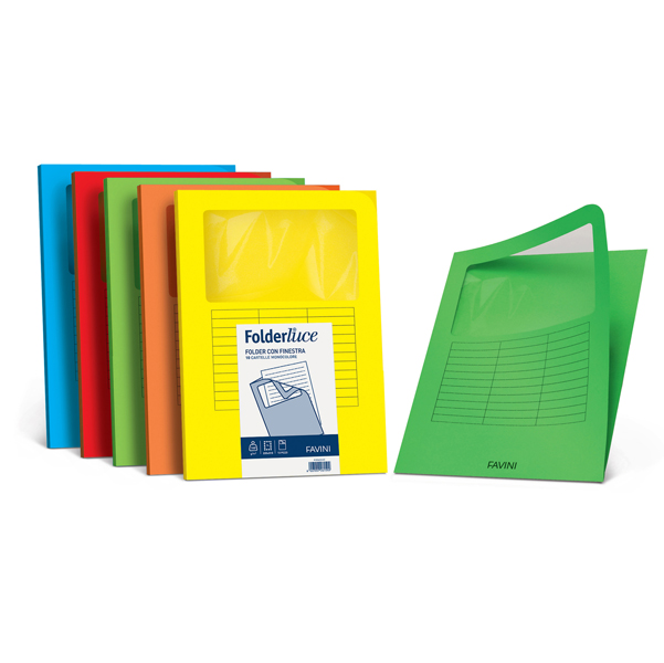 10 cartelline signo con finestra 140gr 22x31cm rosso scarlatto favini