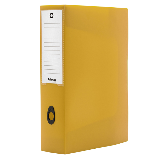 scatola progetto plus holos dorso 8cm in pp giallo sabbia 25x35x8cm fellowes