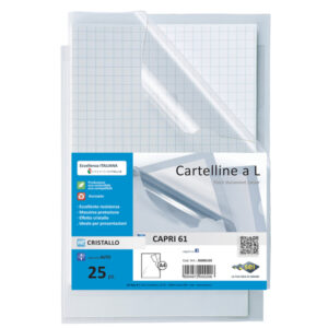 25 cartelline a l 21x29,7 capri 61 pvc cristallo 11/100m sei