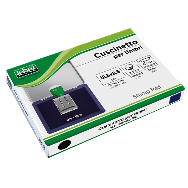 cuscinetto timbri 12,5x8,5cm blu art.1481-bl lebez