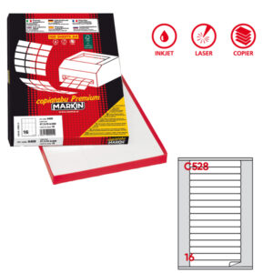 etichetta adesiva c/528 bianca100fg a4 145x17mm c/angoli arrot. (16et/fg ma