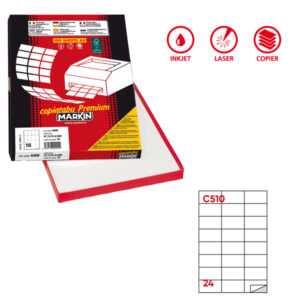 etichetta adesiva c/510 bianca 100fg a4 70x37,12mm (24et/fg markin