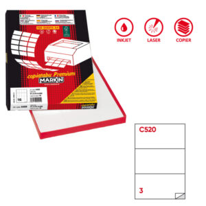 etichetta adesiva c/520 bianca 100fg a4 210x99mm (3et/fg markin
