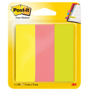 segnapagina post-it 671-3 (300fg 3colori index 25x76mm in carta