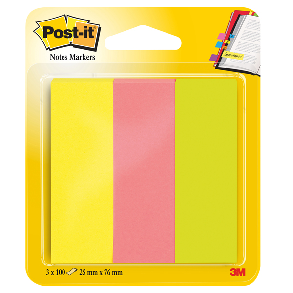 segnapagina post-it 671-3 (300fg 3colori index 25x76mm in carta