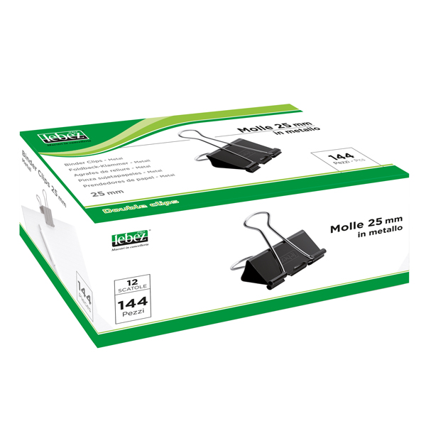 scatola 12 double clips 25mm art.510/3