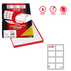 etichetta adesiva a/450 bianca 100fg a4 99,1x67,7mm (8et/fg markin