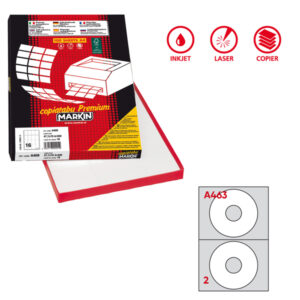 etichetta adesiva a/463 bianca 100fg x cd d117,5mm foro41mm (2et/fg markin