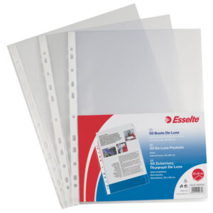50 buste forate 22x30 13/100 liscio de luxe esselte