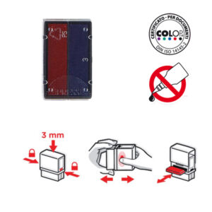 tampone colop e/12/2 rosso/blu