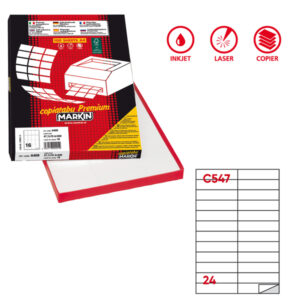 etichetta adesiva c/547 bianca 100fg a4 105x25mm (24et/fg markin
