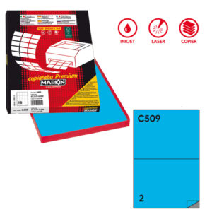 etichetta adesiva c/509 blu 100fg a4 210x148,5 mm (2et/fg markin