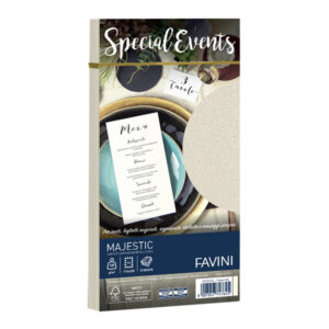 10 buste special events metal 120gr 110x220mm crema favini