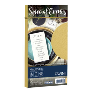 10 buste special events metal 120gr 110x220mm oro favini
