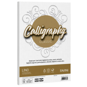 carta calligraphy lino 200gr a4 50fg bianco 01 favini