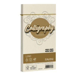 25 buste calligraphy lino 120gr 110x220mm avorio favini