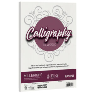 carta calligraphy millerighe 200gr a4 50fg bianco 01 favini