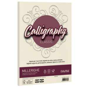 carta calligraphy millerighe 200gr a4 50fg avorio 02 favini