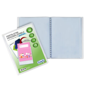portalistino personalizz. sviluppo liscio 15x21cm 50 buste trasparente favorit