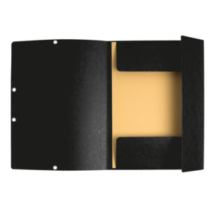cartella con elastico 24x32cm nero cartoncino lustre' 425gr