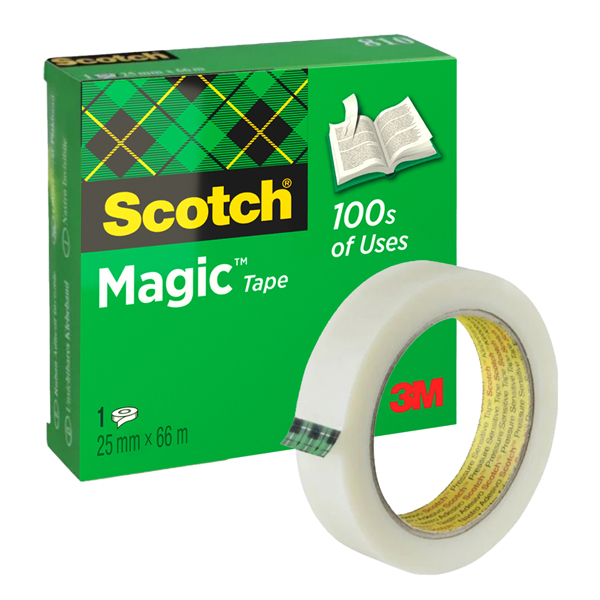 nastro adesivo scotch magic 810-2566 25mmx66mt invisibile permanente