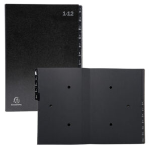 classificatore numerico 1-12 ordonator per a4 nero 25x33cm exacompta