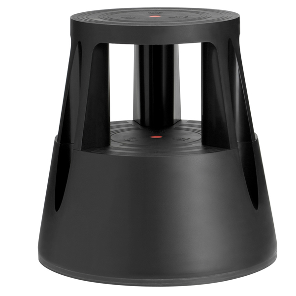 sgabello roll a step nero con ruote