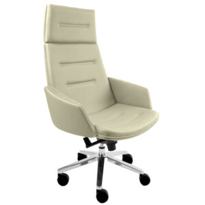 poltrona direzionale master panna con braccioli inclusi e poggiatesta