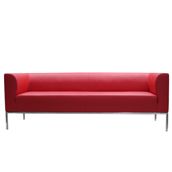 divanetto diwa dw3 3 posti rosso braccioli inclusi