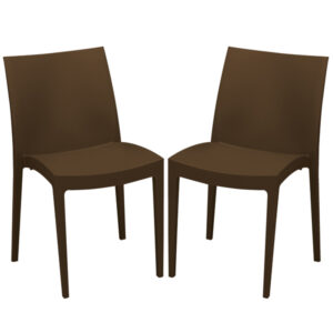 set da 2 sedie venice in polipropilene moka grandsoleil