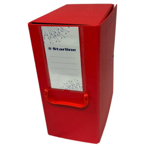 scatola archivio c/maniglia rosso dorso 16cm starline